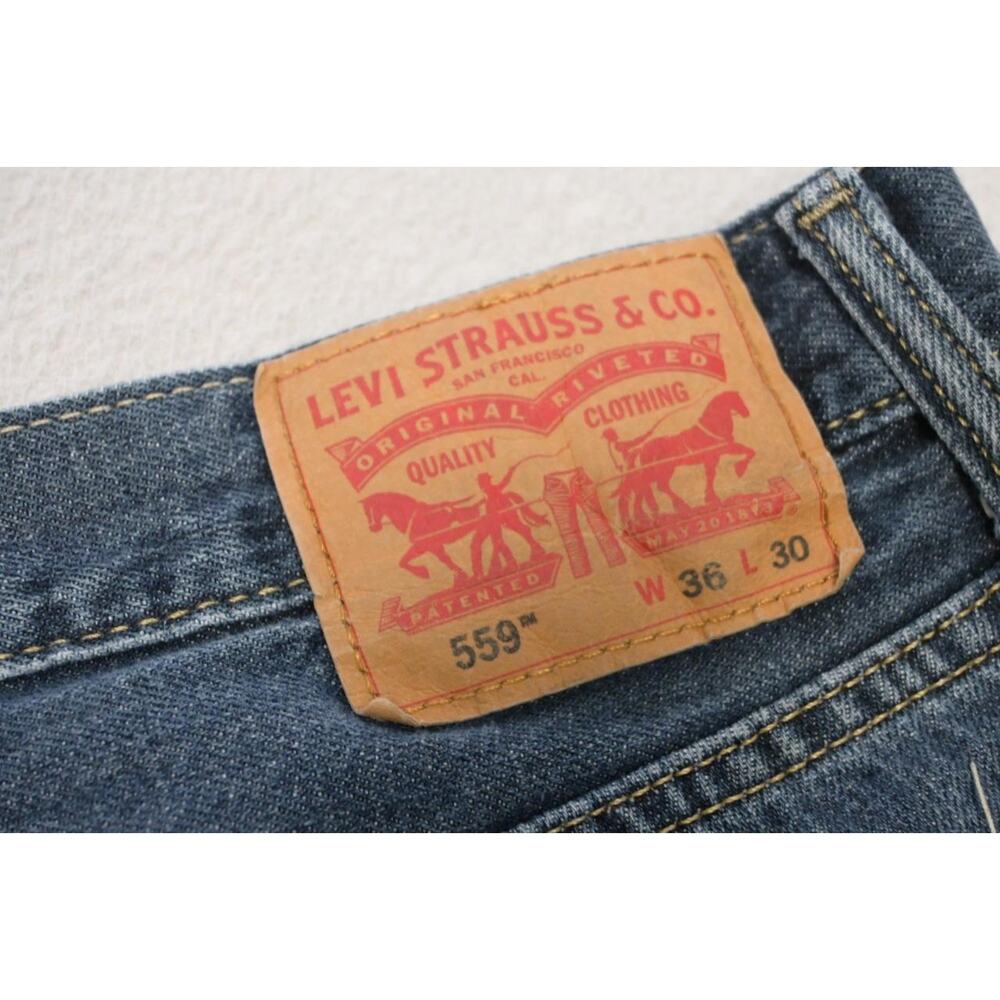 Levi's‎ 559 Relaxed Straight Fit Rugged Blue Denim Jeans Mens Size 36 x 30